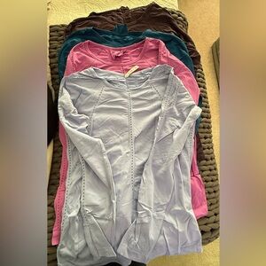 Lot of Athleta Foothill long sleeve tops